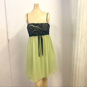 Green and Black Cocktail Dress